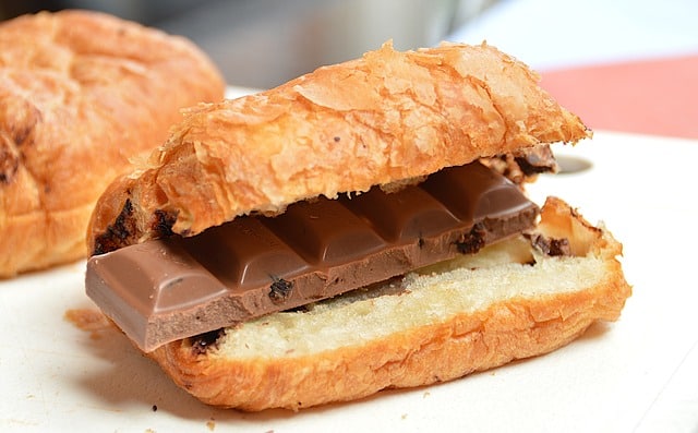 croissant, chocolat, faim